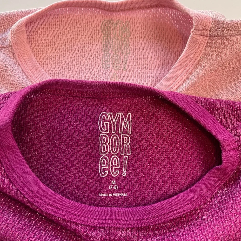 Gymboree Long Sleeve Sparkling Pink T-Shirt Bundle Girls Size Medium
